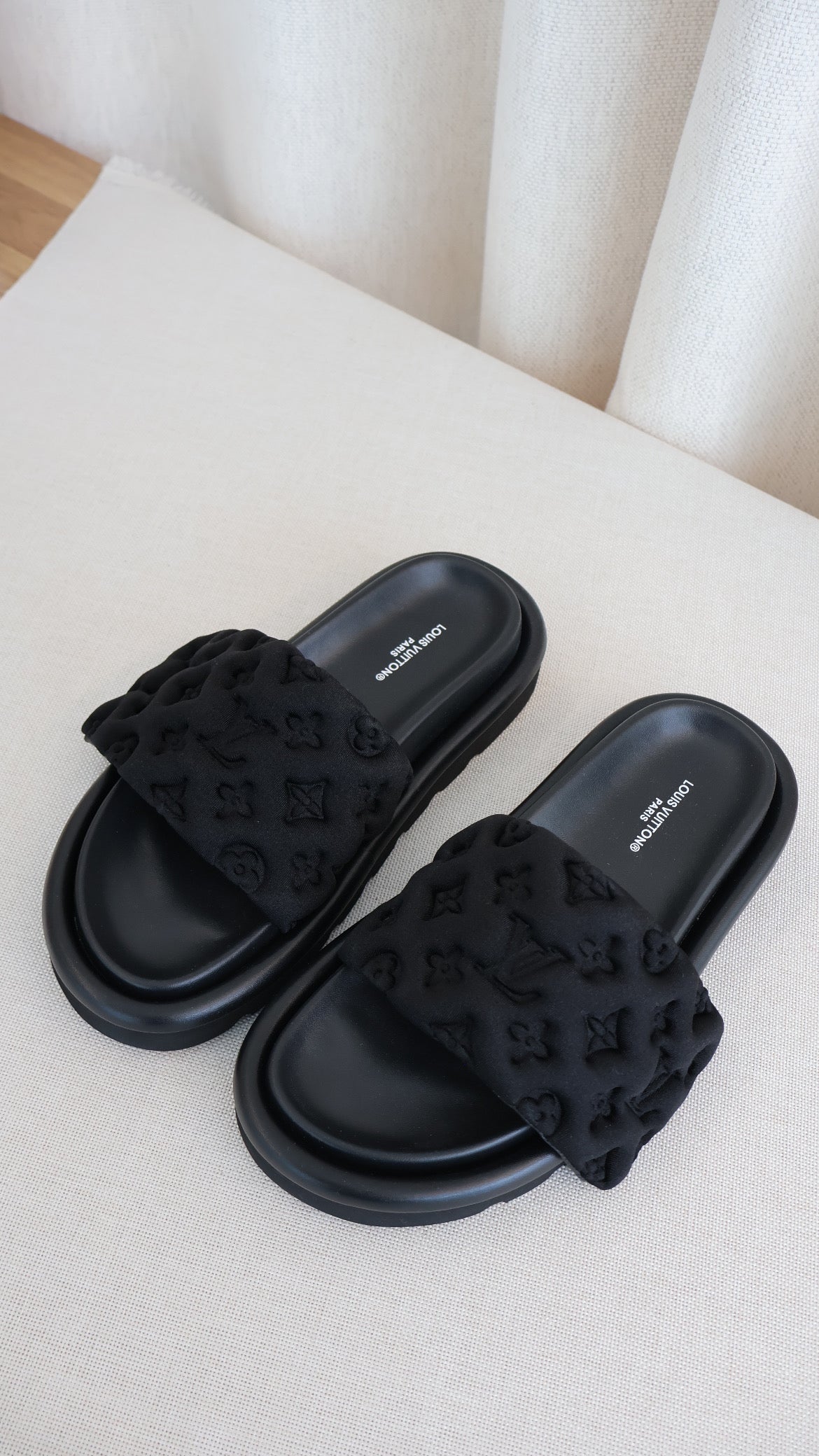 Louis Vuitton Pillow Slides Black (Whatsapp for Price & Grade)