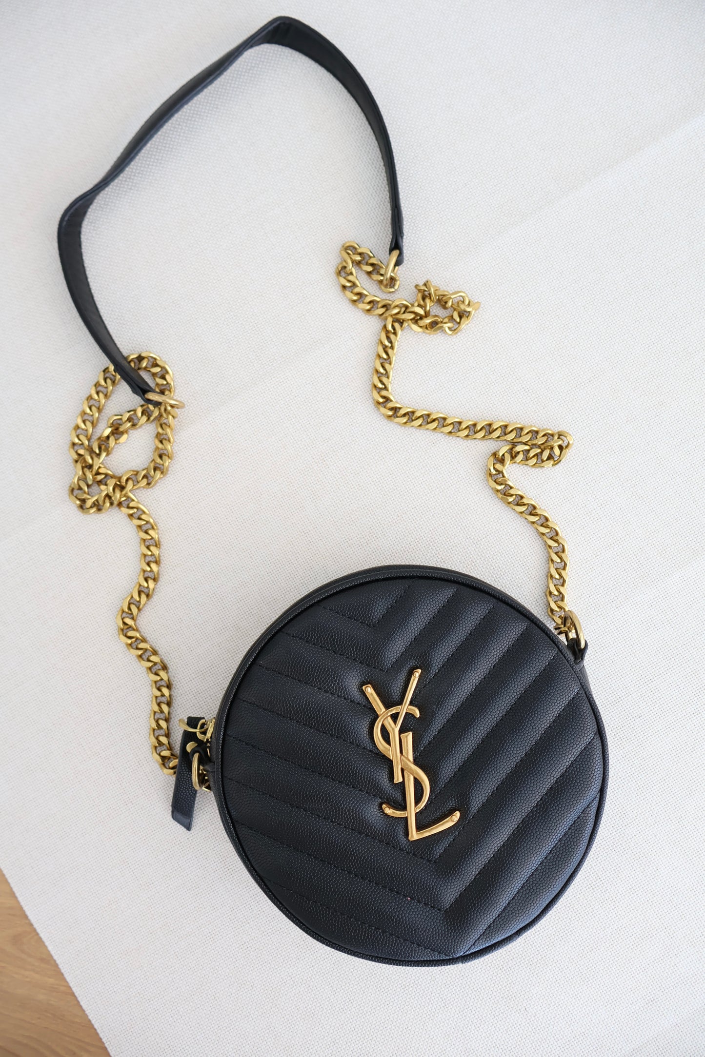 YSL Monogramme Round Bag Black (Whatsapp for Price & Grade)