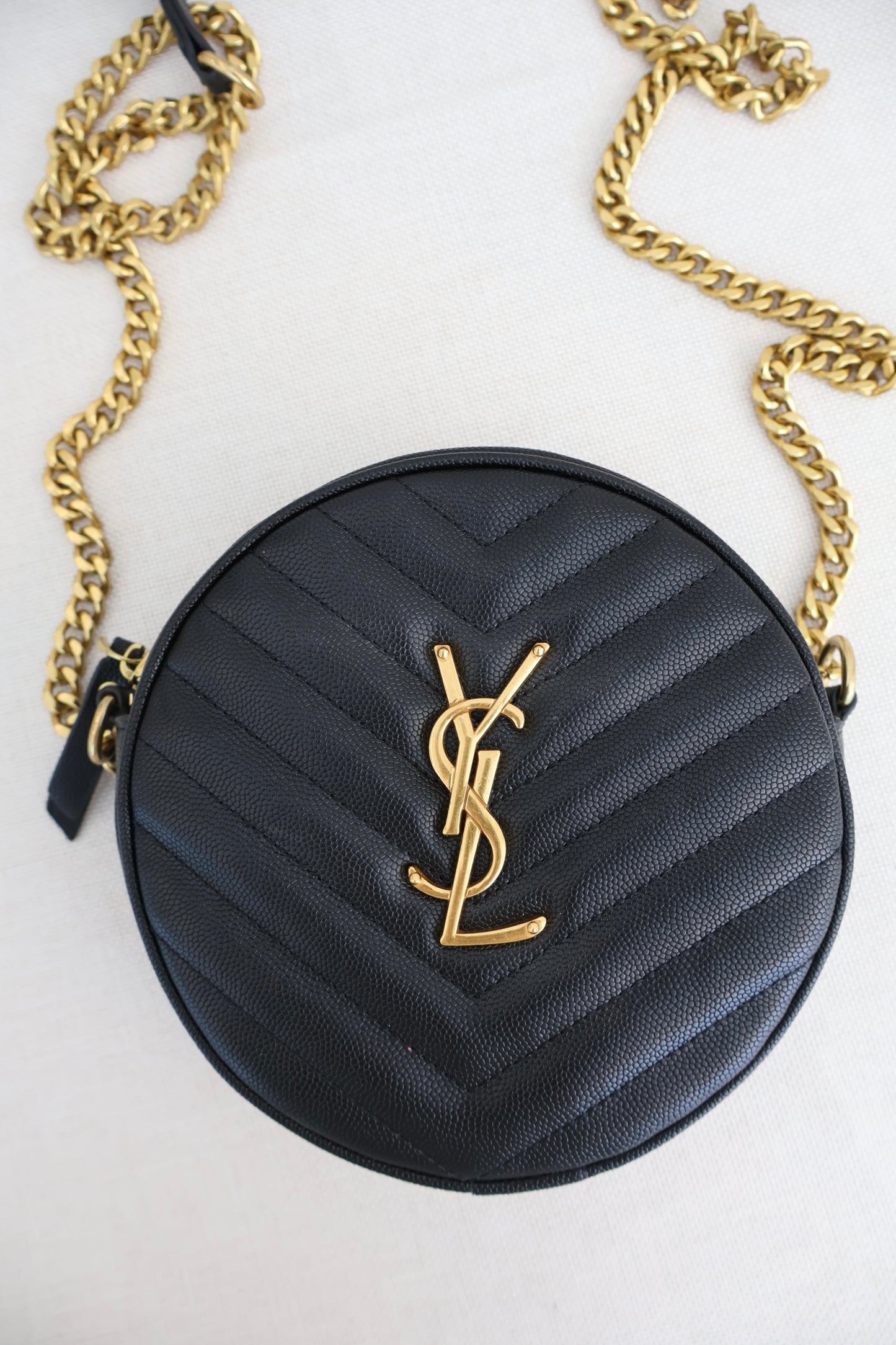 YSL Monogramme Round Bag Black (Whatsapp for Price & Grade)