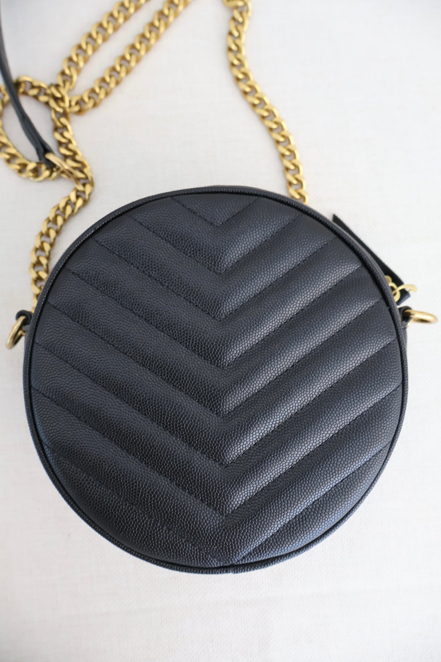 YSL Monogramme Round Bag Black (Whatsapp for Price & Grade)