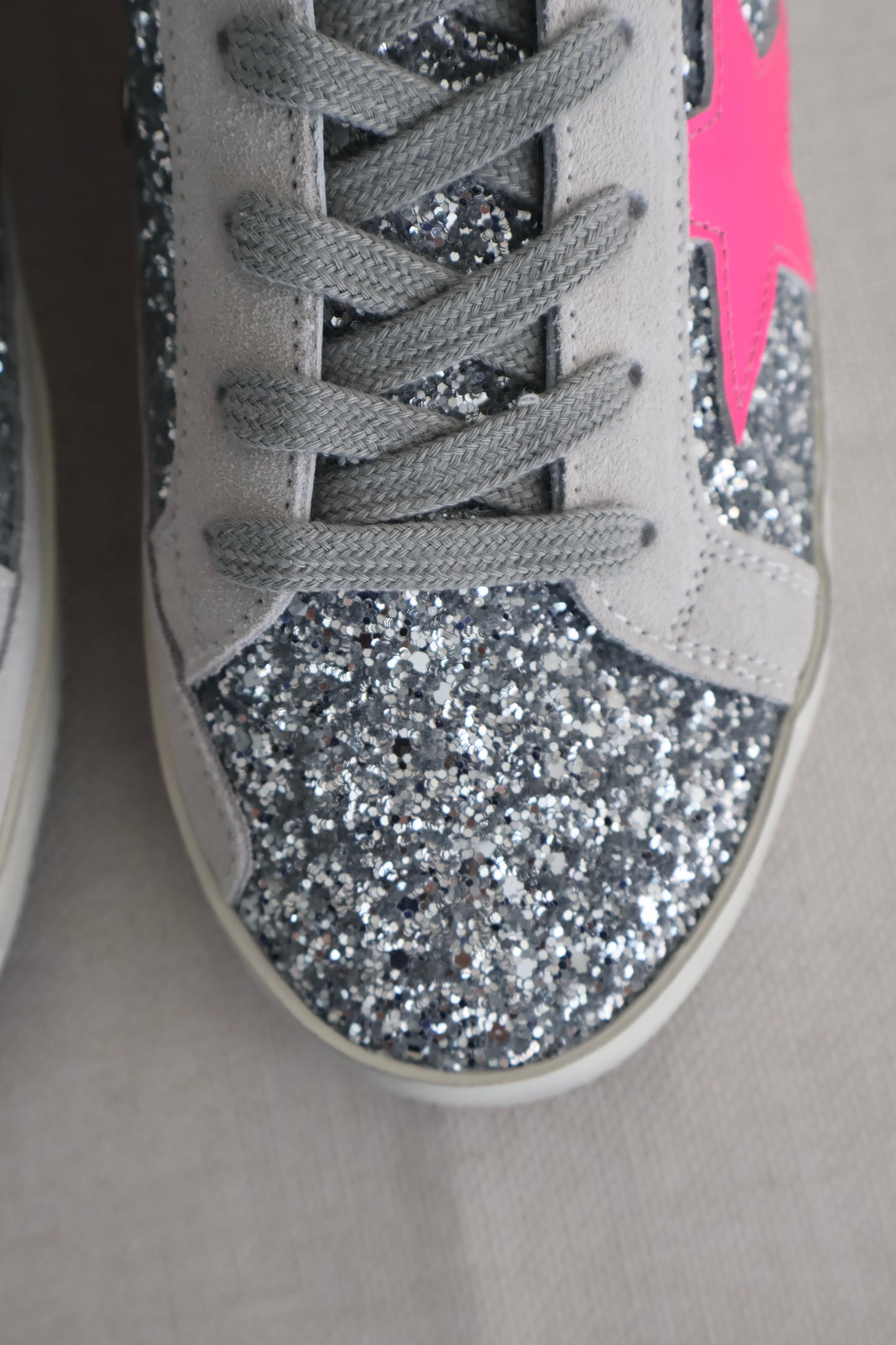 Golden Goose Silver Sparkly x Bright Pink Men's Sneaker (Whatsapp for Price & Grade)