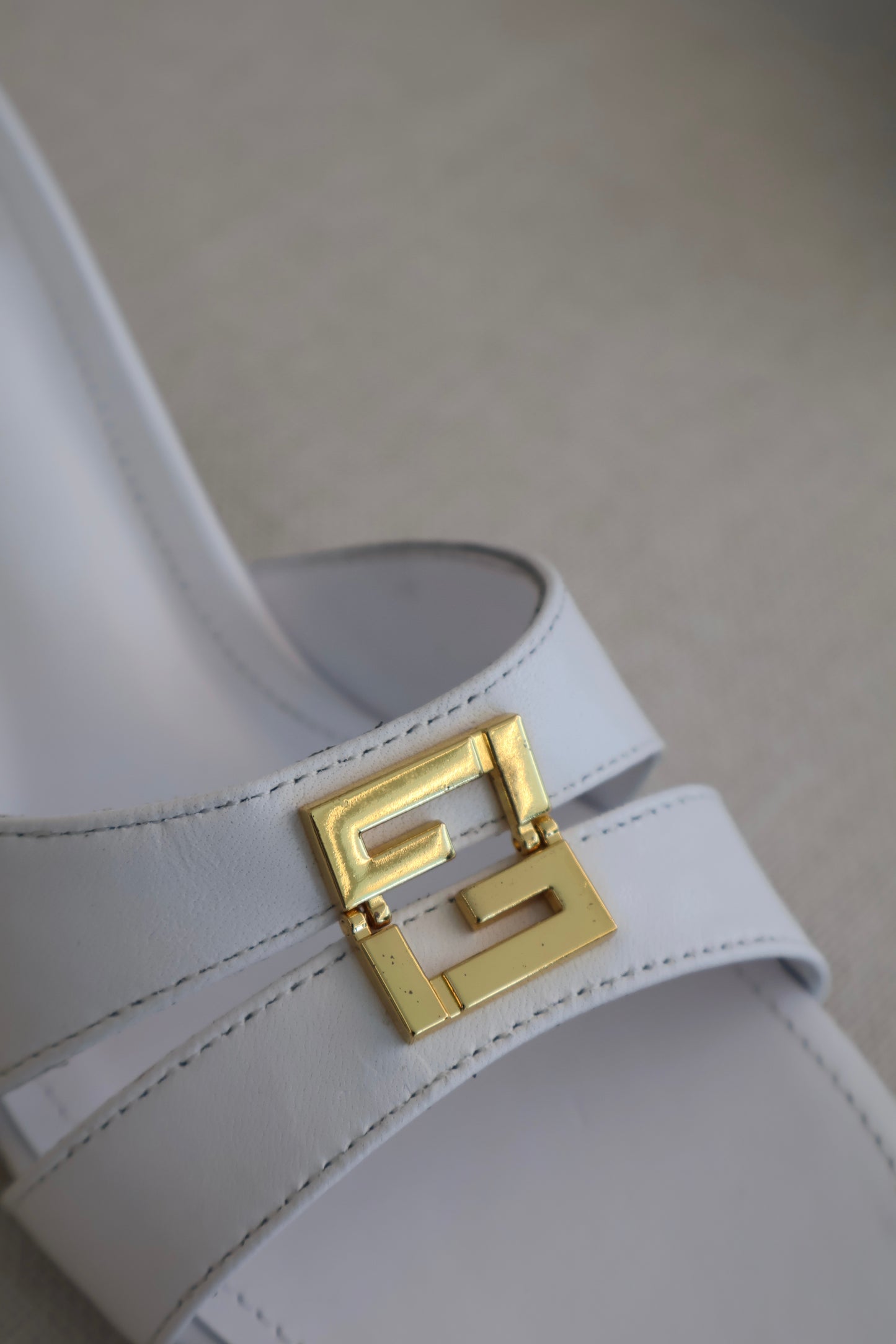 Fendi FFold Heels White (Whatsapp for Price & Grade)