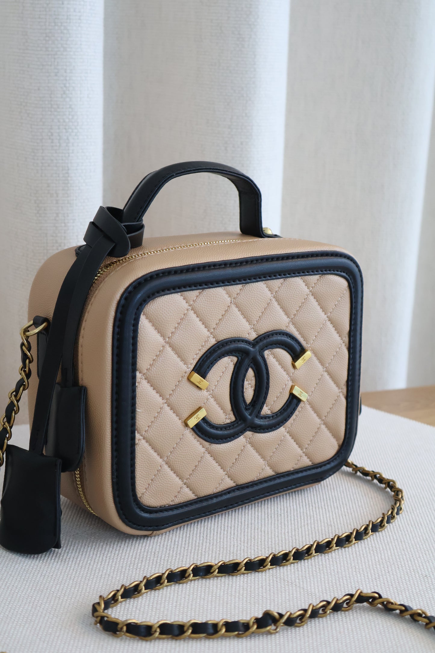 Chanel Vanity Case Beige x Black (Whatsapp for Price & Grade)
