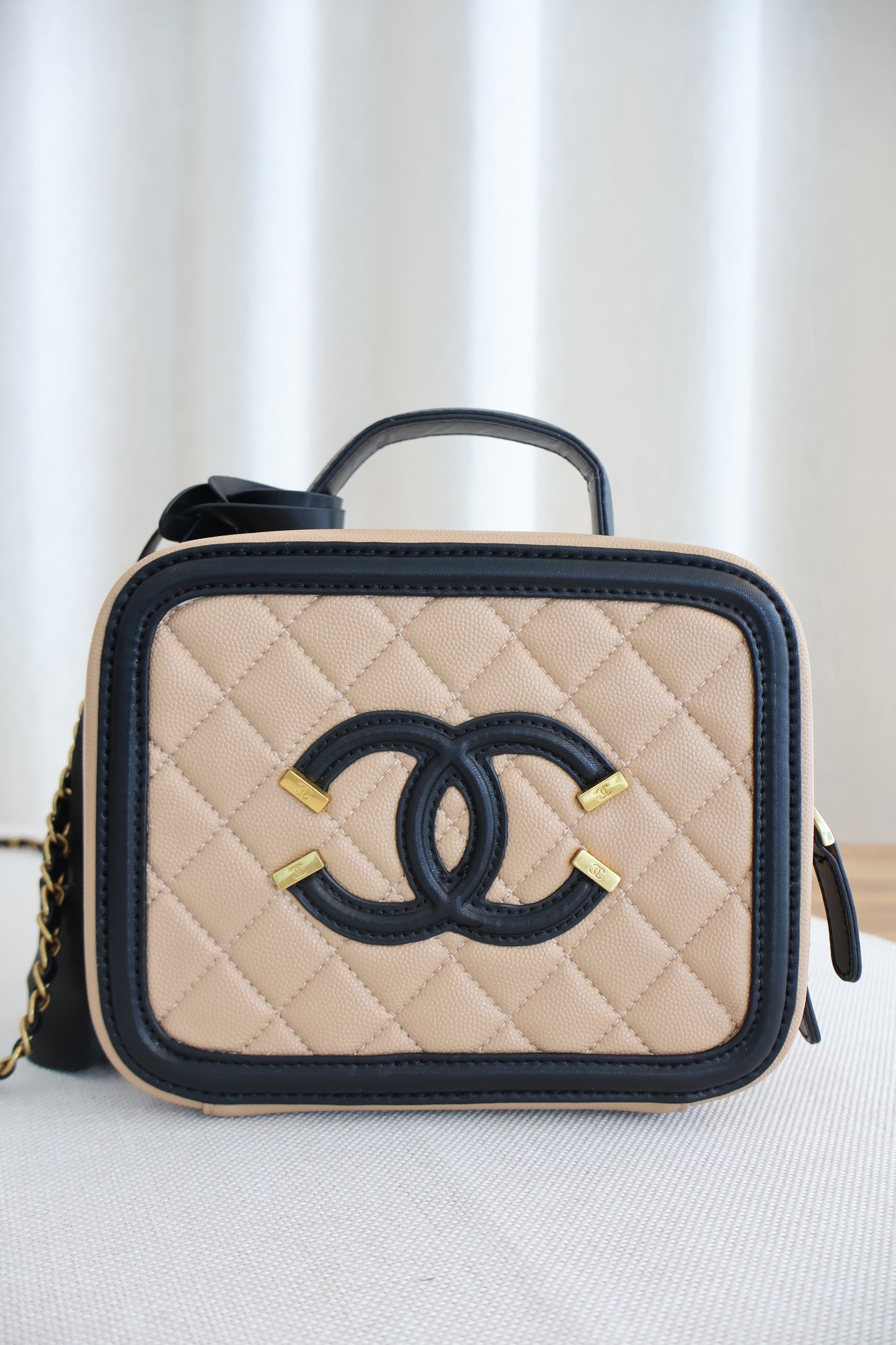 Chanel Vanity Case Beige x Black (Whatsapp for Price & Grade)