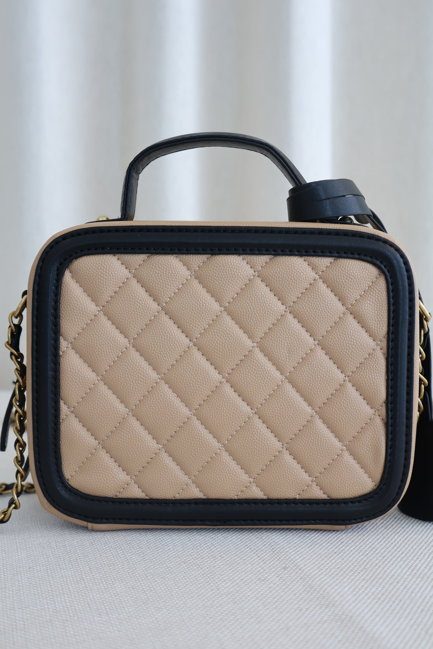 Chanel Vanity Case Beige x Black (Whatsapp for Price & Grade)