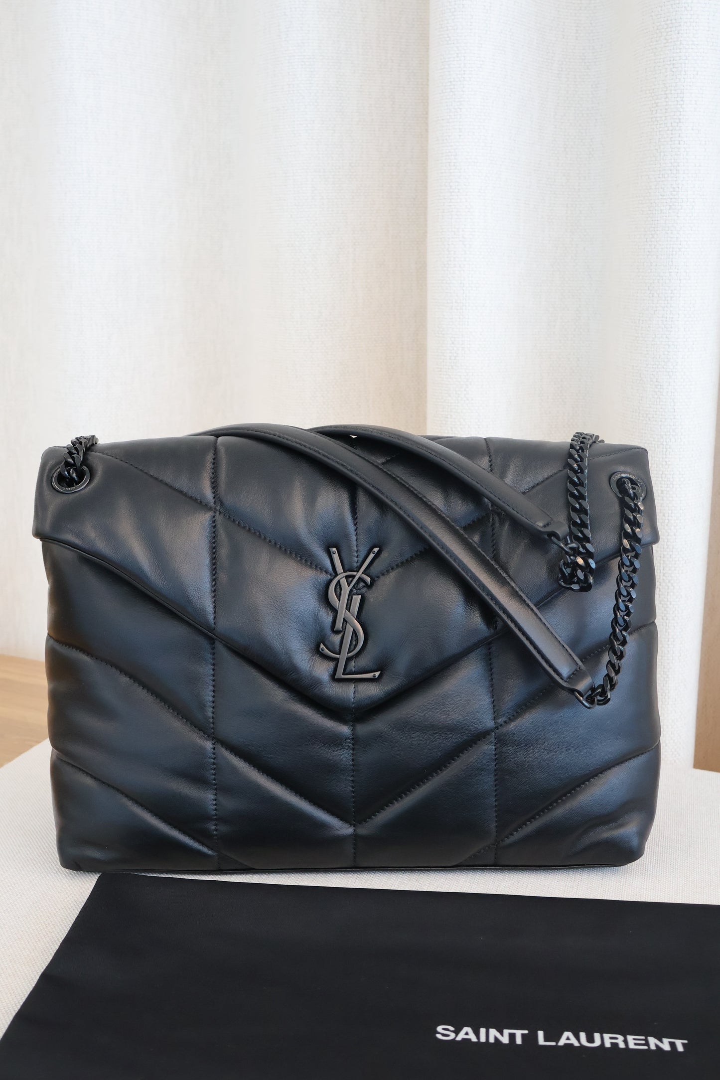 YSL LouLou Puffer Medium in Nappa Leather Black (Whatsapp for Price & Grade)