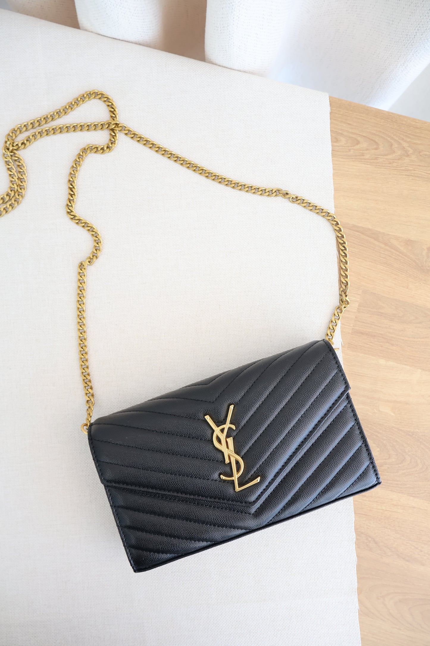 YSL WOC Cassandre Black x Gold Bag (Whatsapp for Price & Grade)