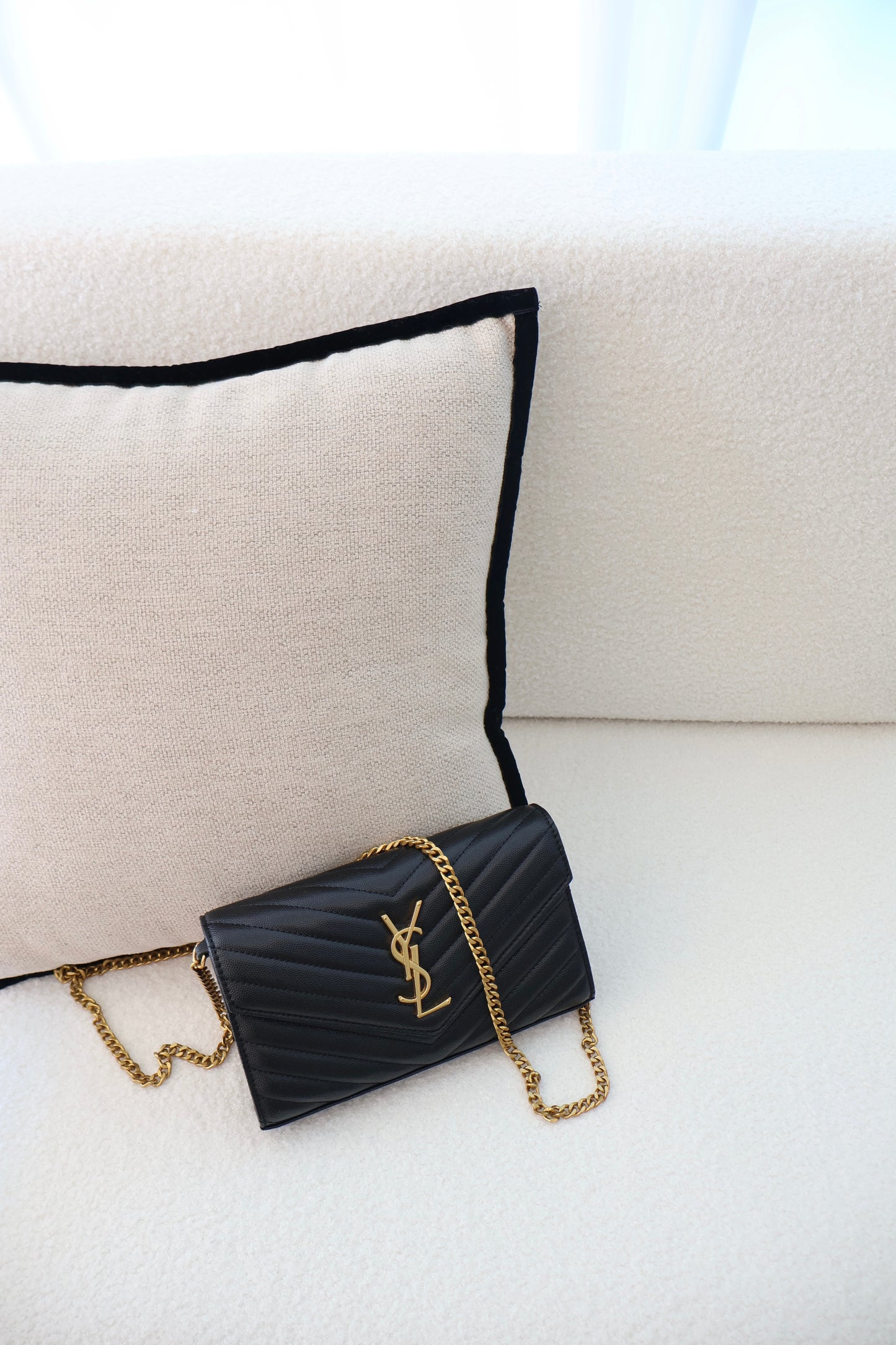 YSL WOC Cassandre Black x Gold Bag (Whatsapp for Price & Grade)
