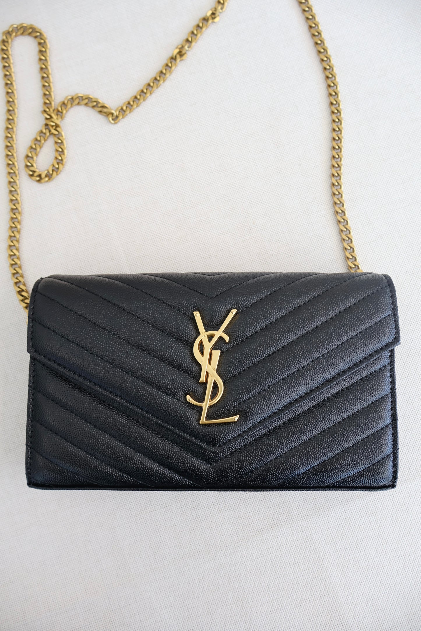 YSL WOC Cassandre Black x Gold Bag (Whatsapp for Price & Grade)