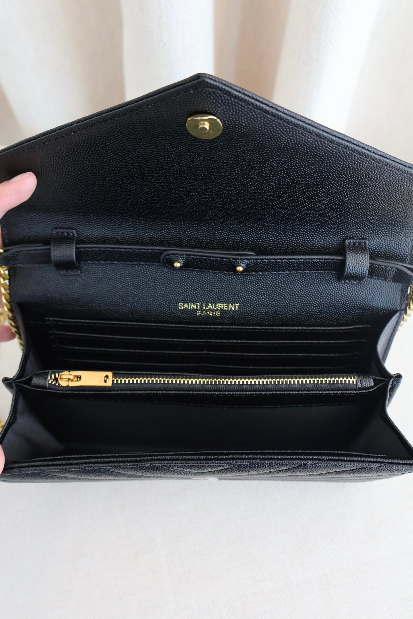YSL WOC Cassandre Black x Gold Bag (Whatsapp for Price & Grade)