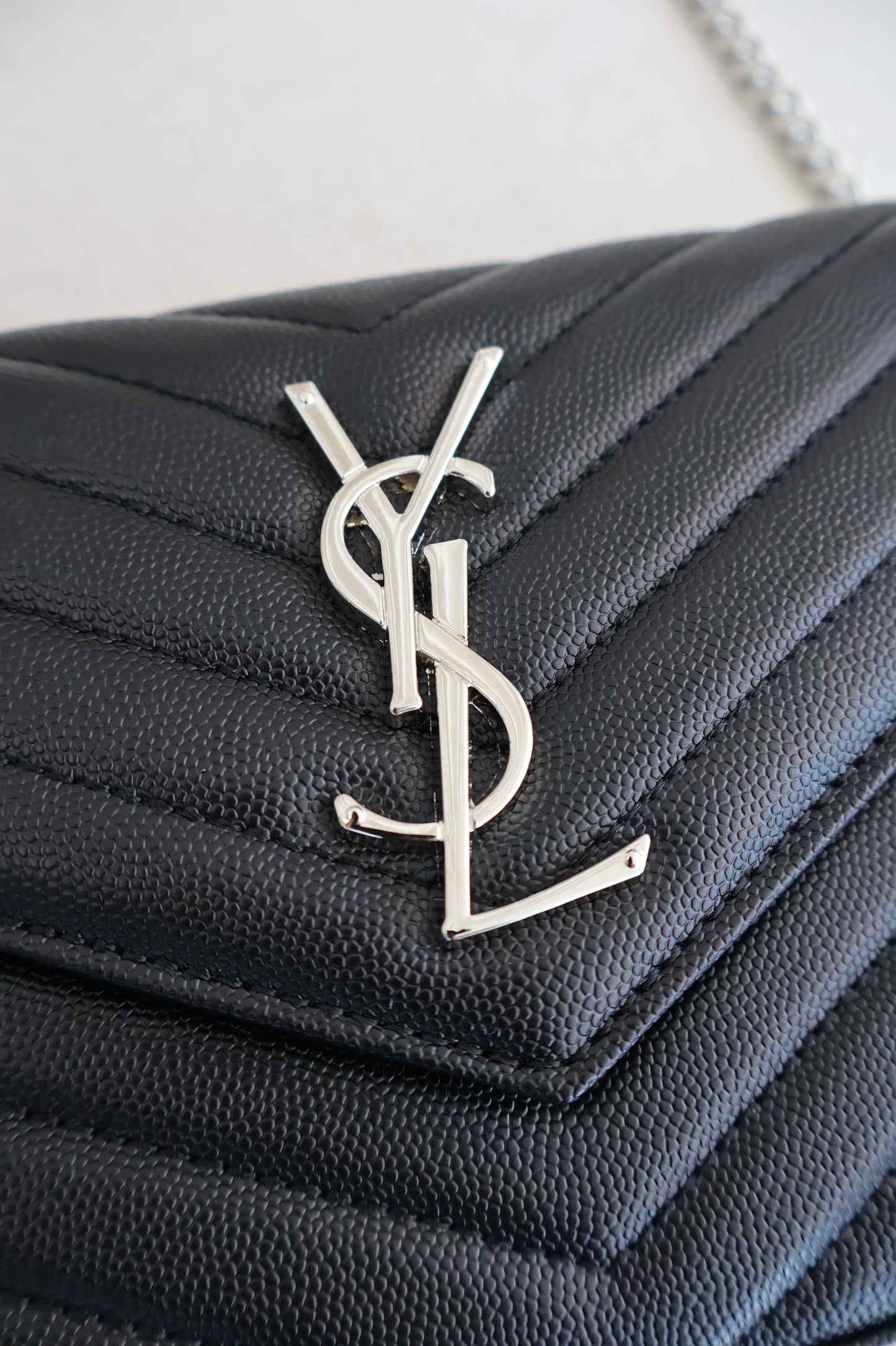 YSL WOC Cassandre Black x Silver Bag (Whatsapp for Price & Grade)