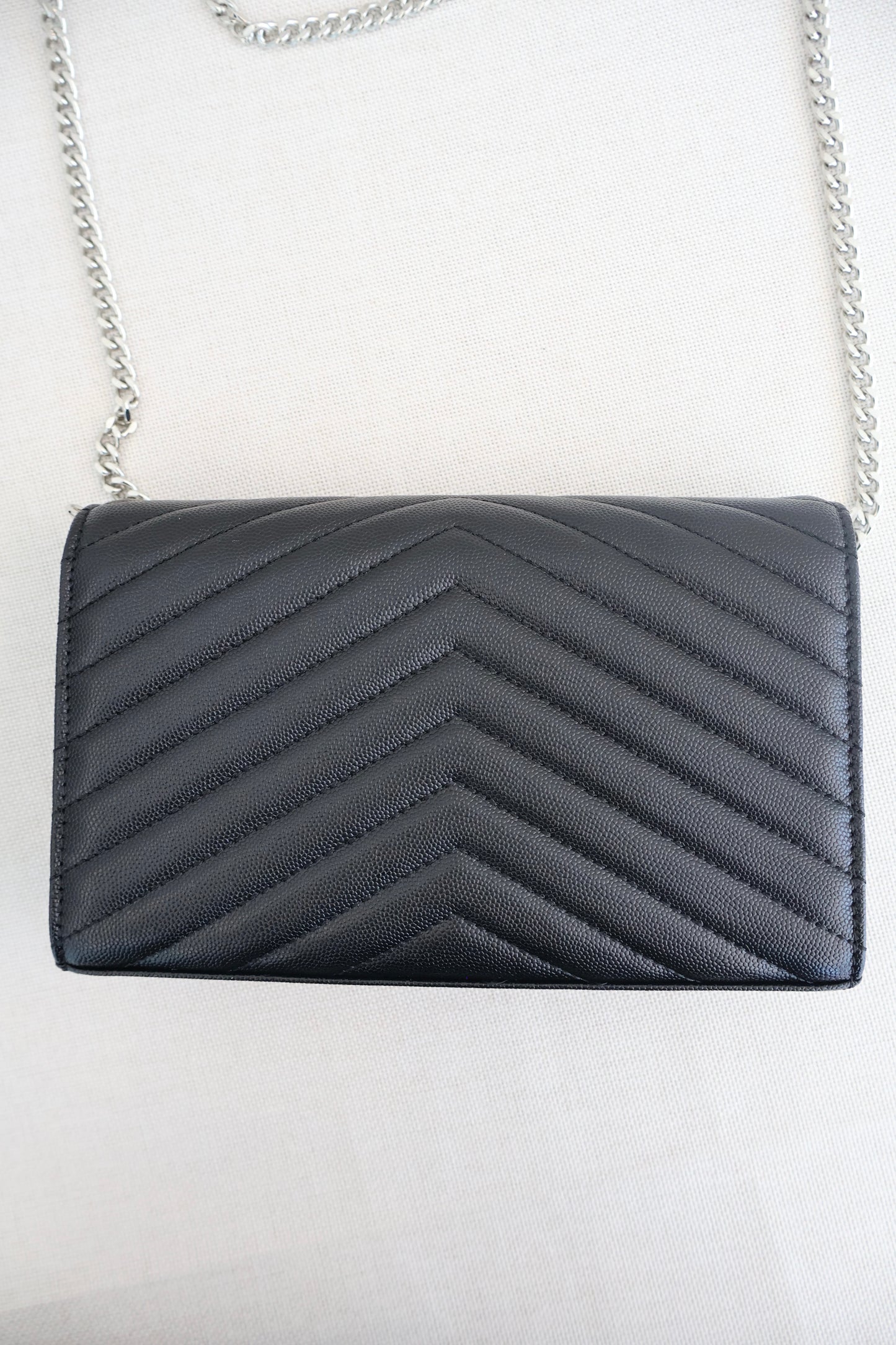 YSL WOC Cassandre Black x Silver Bag (Whatsapp for Price & Grade)