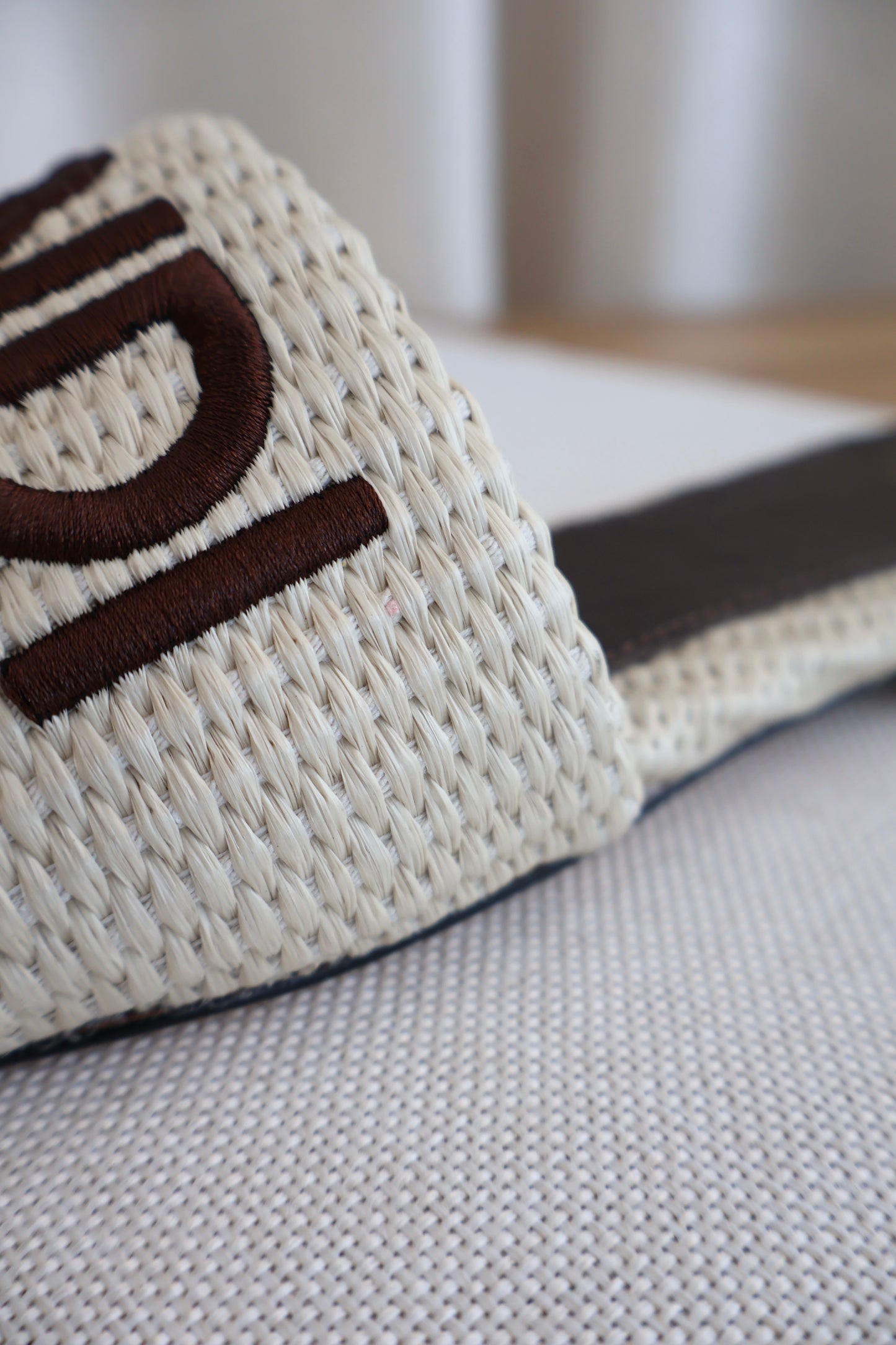 Fendi Signature Beige Cotton Fibre Slides (Whatsapp for Price & Grade)
