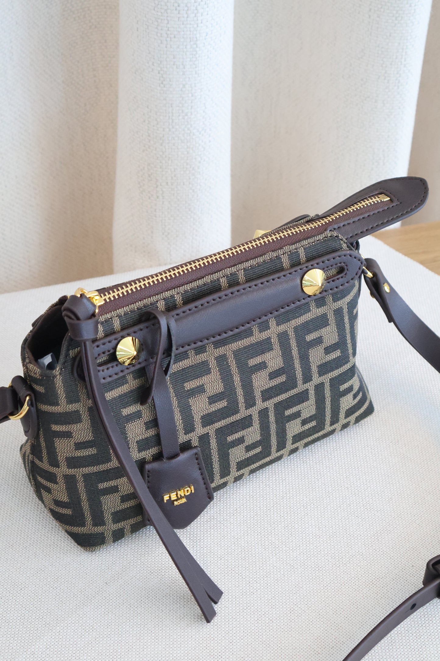 Fendi By The Way Soft Mini Brown FF Jacquard Fabric Mini Bag (Whatsapp for Price & Grade)