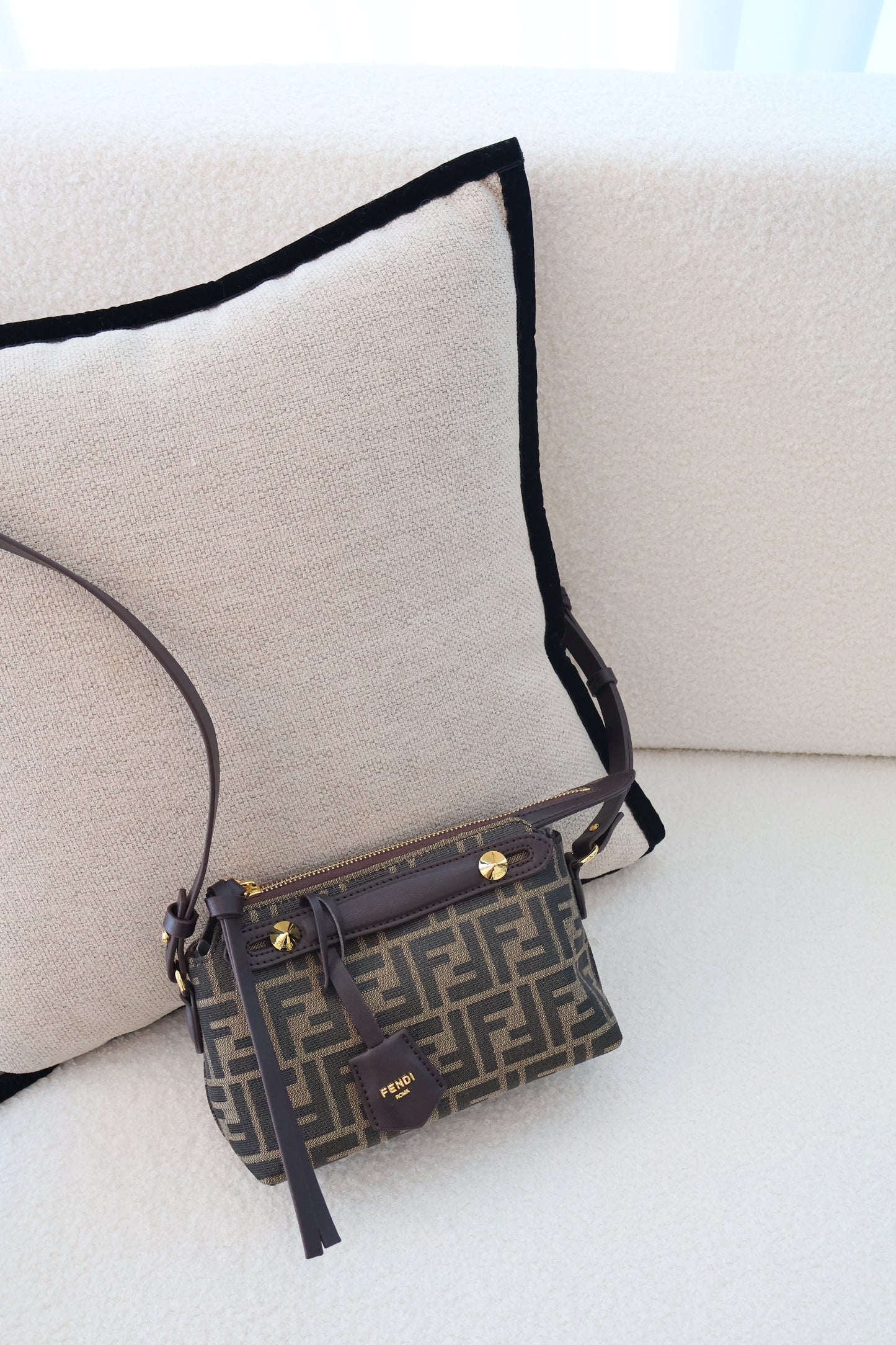 Fendi By The Way Soft Mini Brown FF Jacquard Fabric Mini Bag (Whatsapp for Price & Grade)