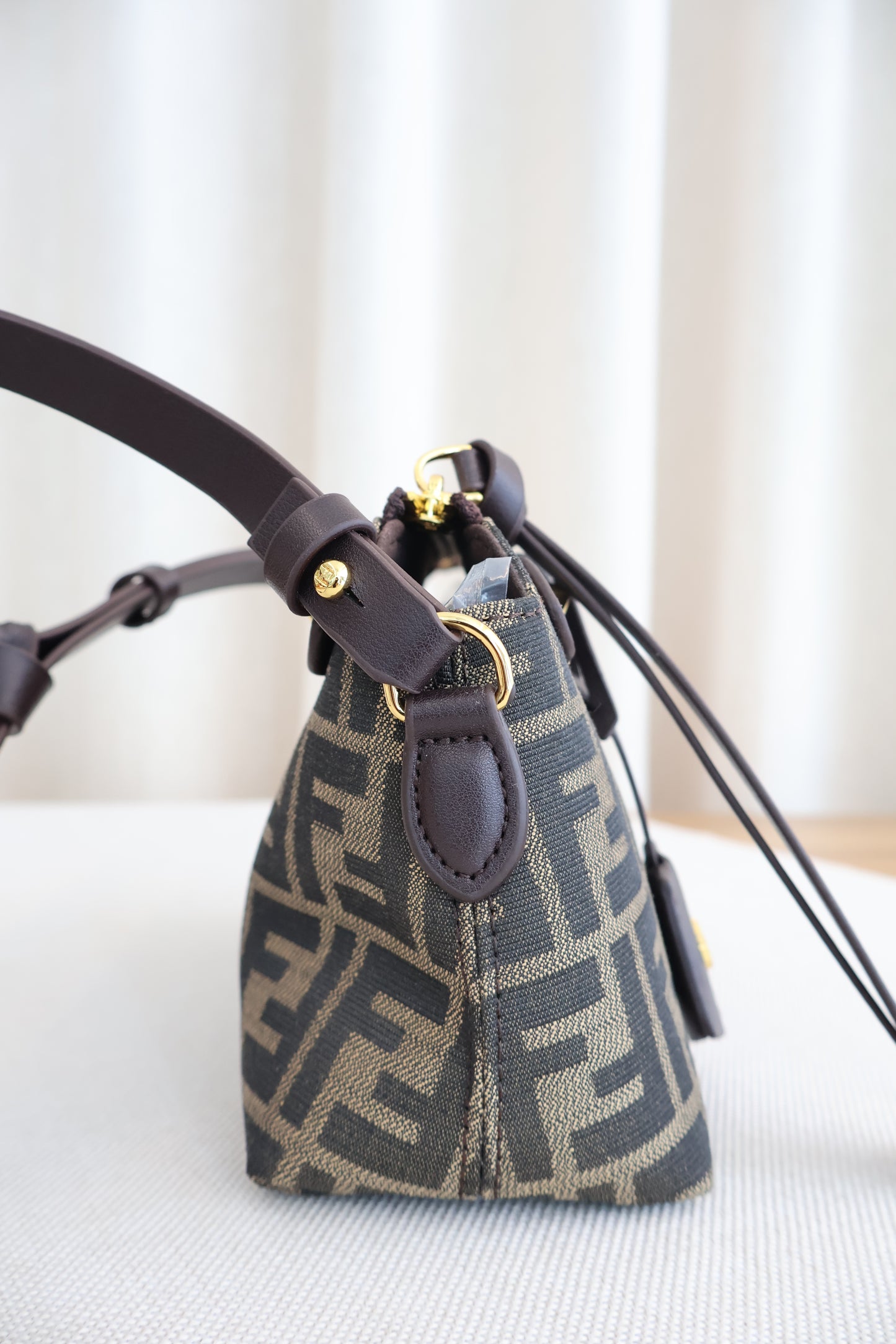 Fendi By The Way Soft Mini Brown FF Jacquard Fabric Mini Bag (Whatsapp for Price & Grade)