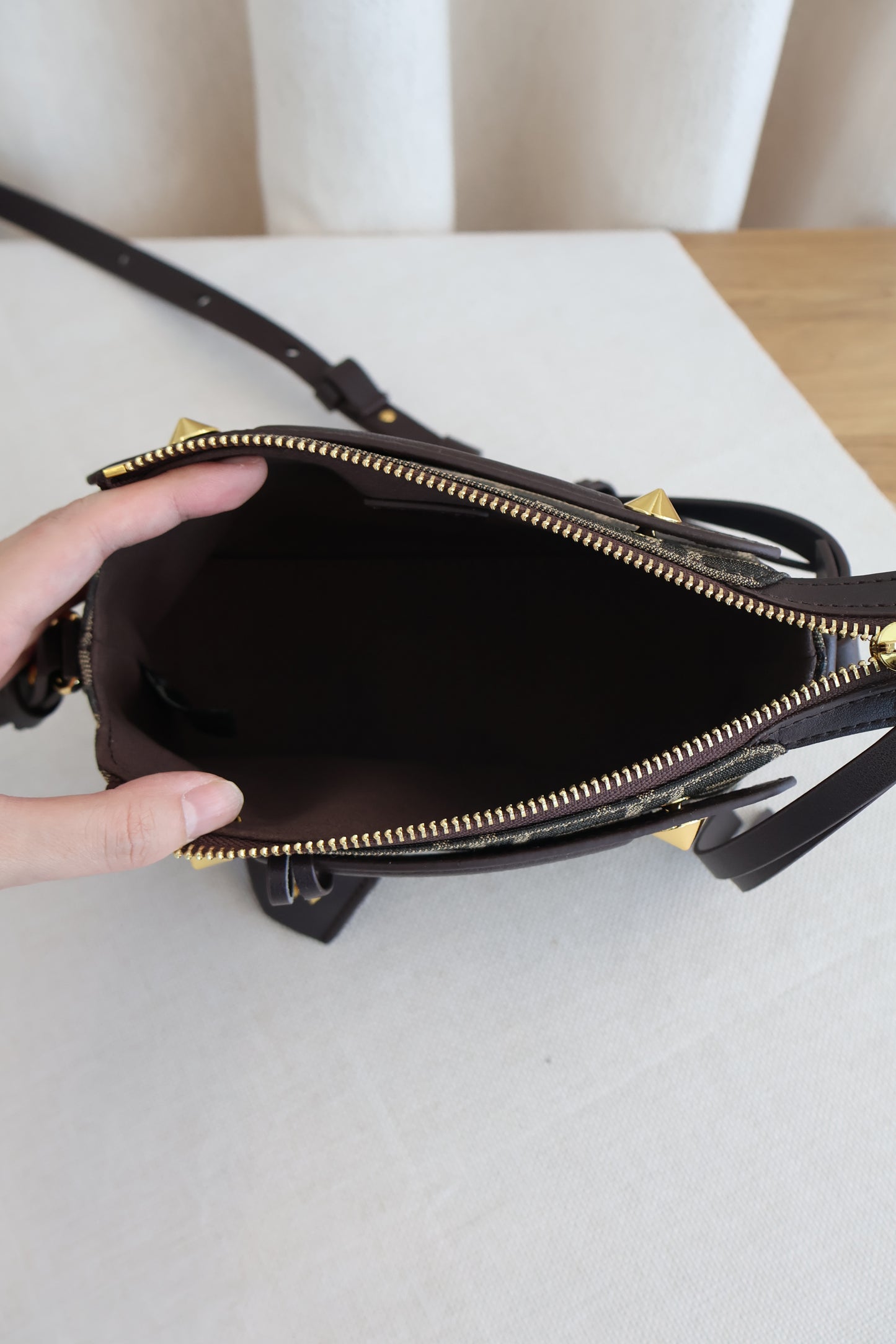 Fendi By The Way Soft Mini Brown FF Jacquard Fabric Mini Bag (Whatsapp for Price & Grade)