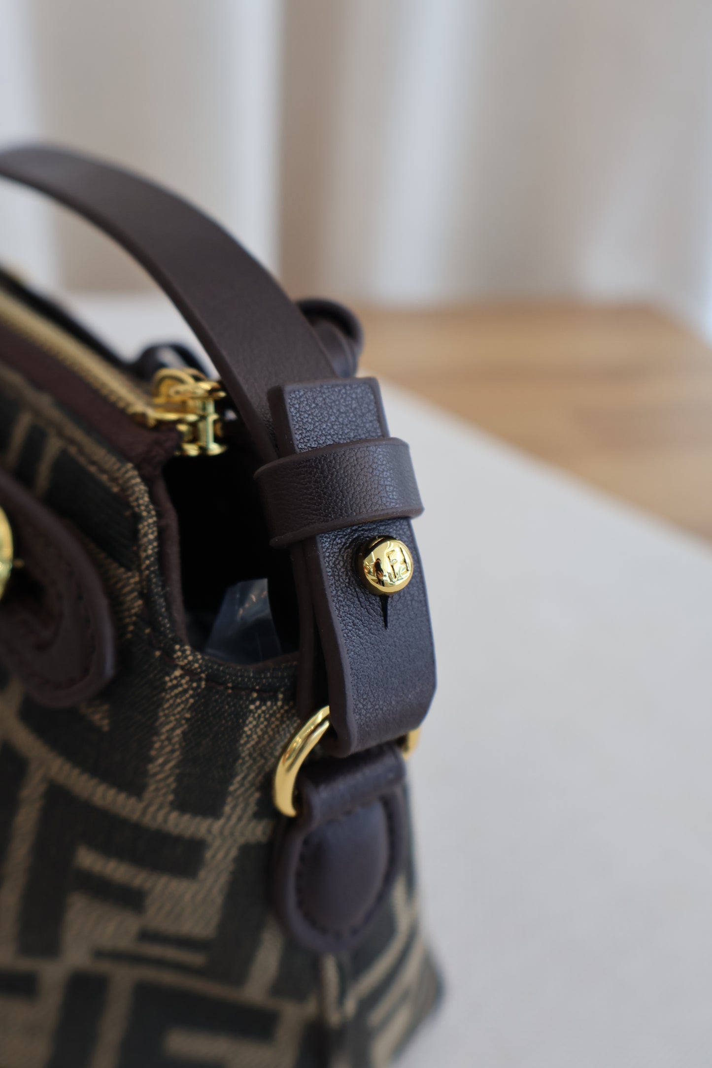 Fendi By The Way Soft Mini Brown FF Jacquard Fabric Mini Bag (Whatsapp for Price & Grade)