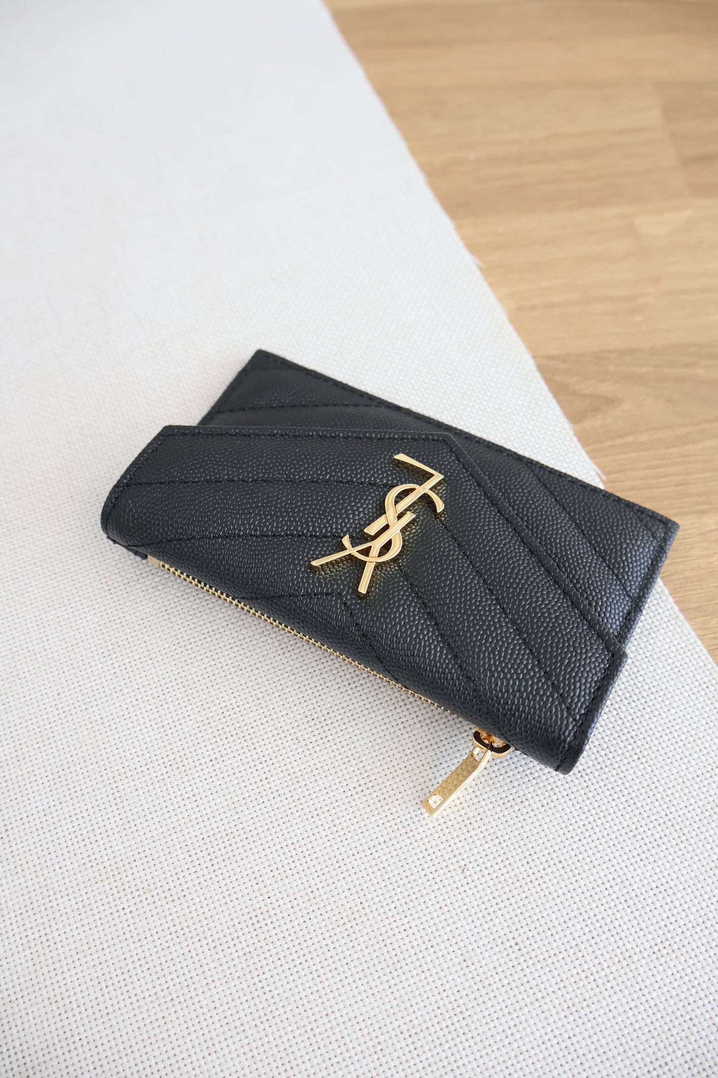 YSL Cassandre Matelasse Fragments Flap Card Case in Grain De Poudre (Whatsapp for Price & Grade)