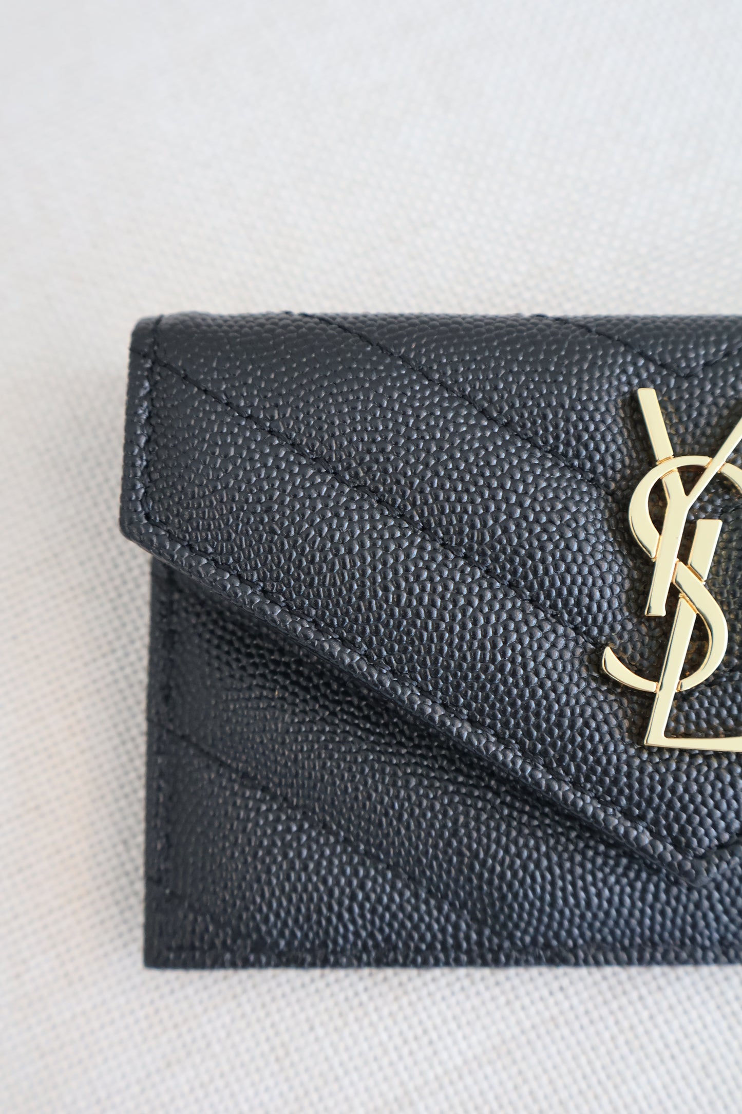 YSL Cassandre Matelasse Fragments Flap Card Case in Grain De Poudre (Whatsapp for Price & Grade)