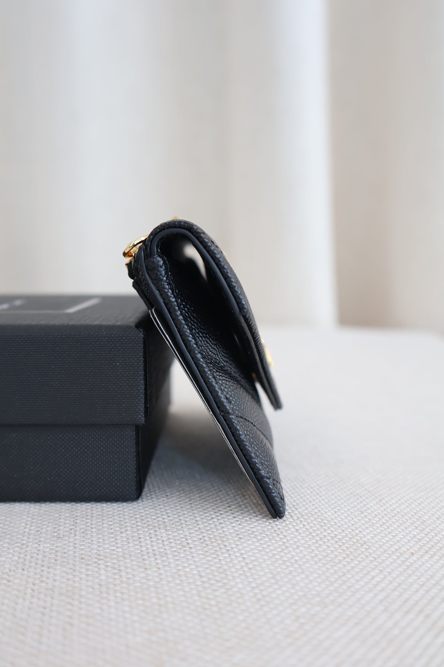 YSL Cassandre Matelasse Fragments Flap Card Case in Grain De Poudre (Whatsapp for Price & Grade)
