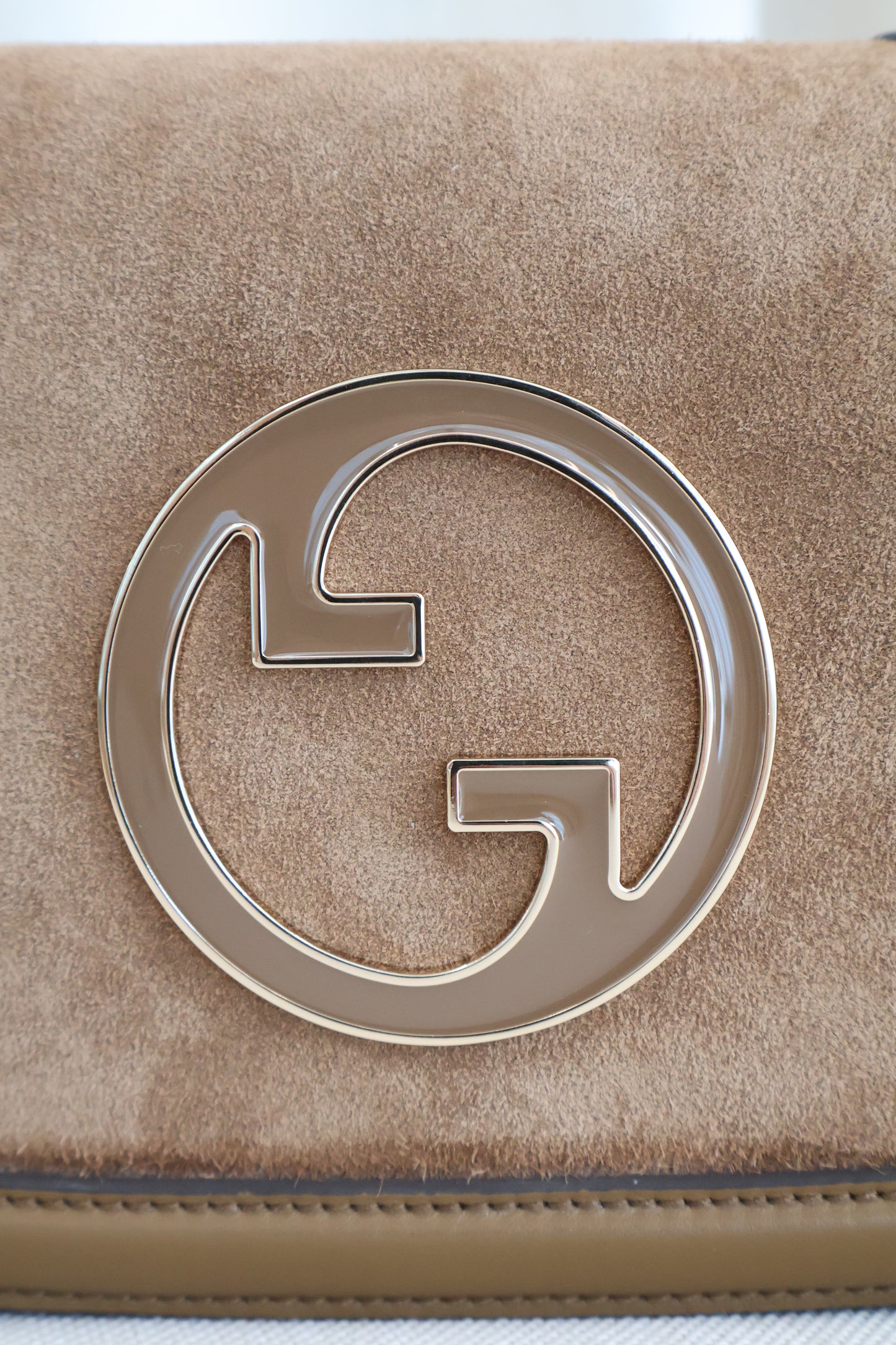 Gucci Blondie Small Shoulder Bag Light Brown Sude (Whatsapp for Price & Grade)