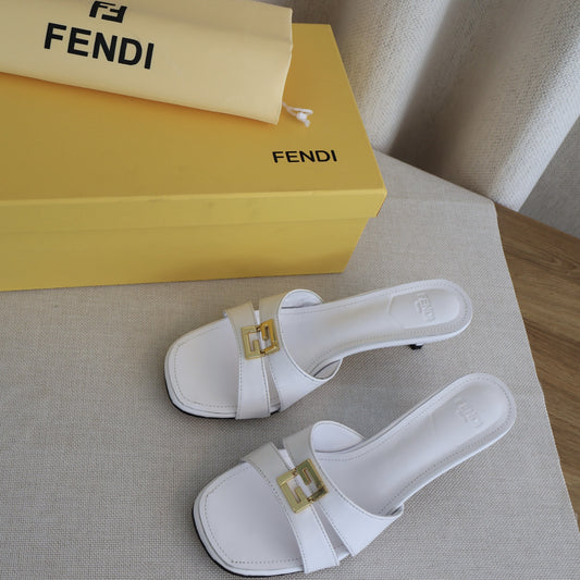 Fendi FFold Heels White (Whatsapp for Price & Grade)