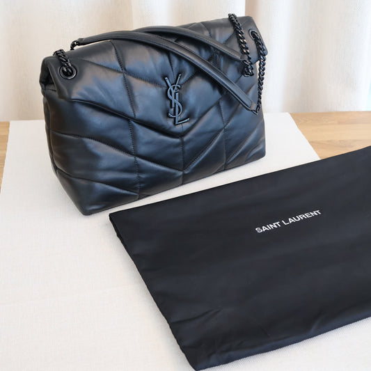 YSL LouLou Puffer Medium in Nappa Leather Black (Whatsapp for Price & Grade)