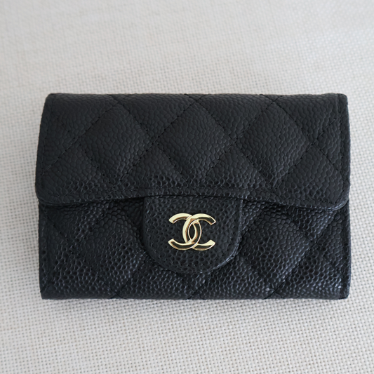 Chanel Card Holders Flap Black x Gold (Whatsapp for Price & Grade)