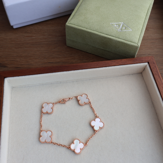 Van Cleef Bracelet White x Rose Gold (Whatsapp for Price & Grade)