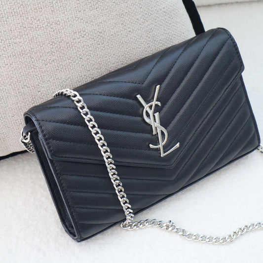 YSL WOC Cassandre Black x Silver Bag (Whatsapp for Price & Grade)