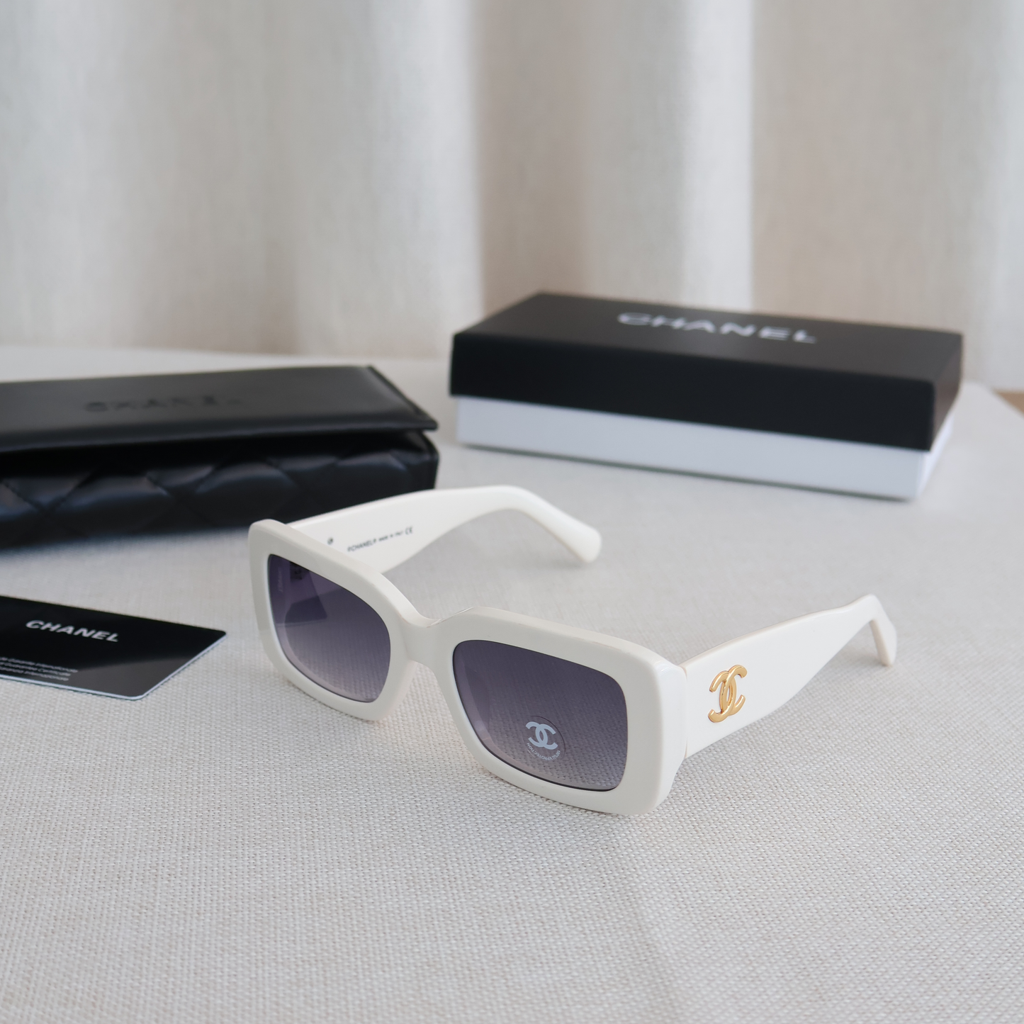 Chanel White Sunglasses (Whatsapp for Price & Grade)