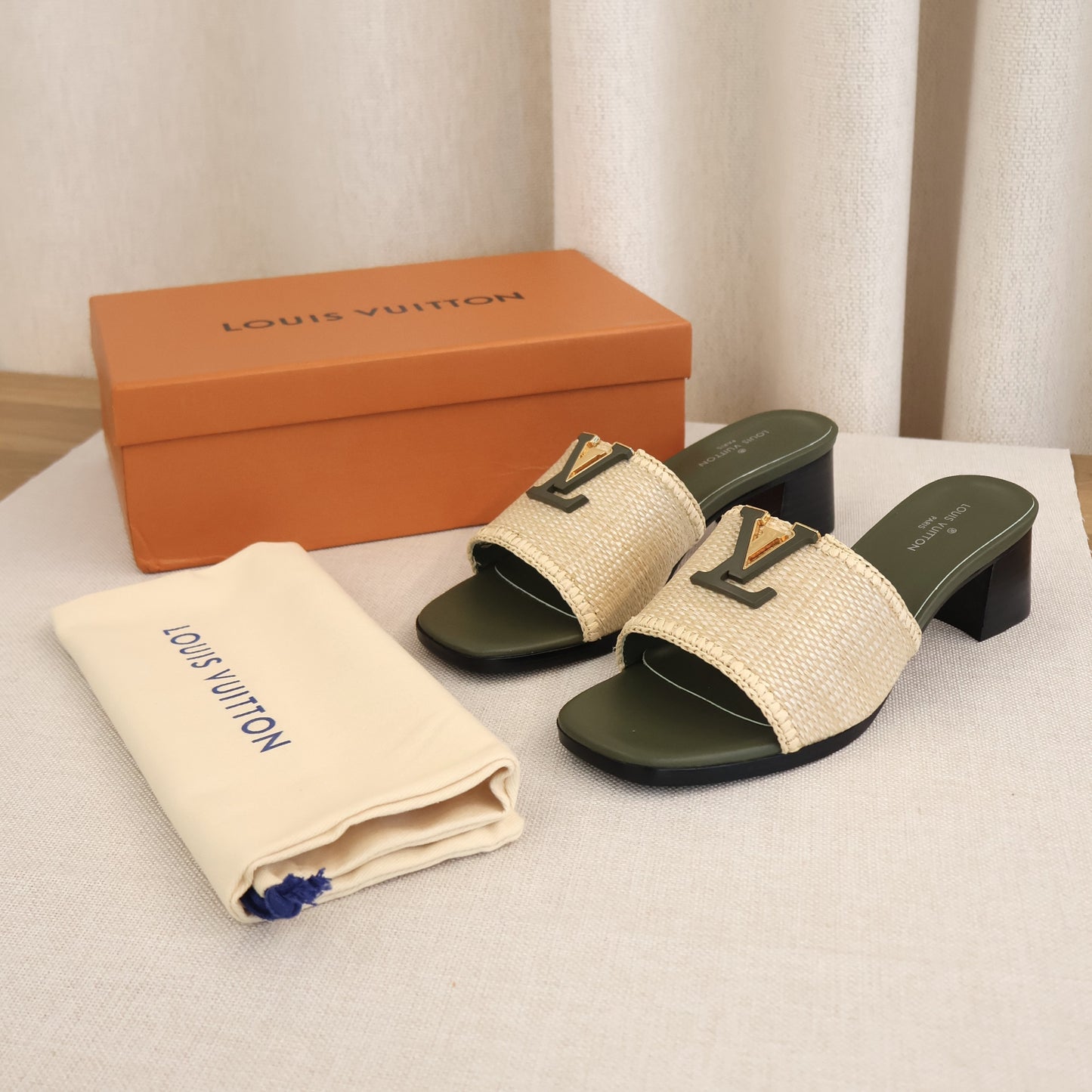 Louis Vuitton Capri Green Heels (Whatsapp for Price & Grade)
